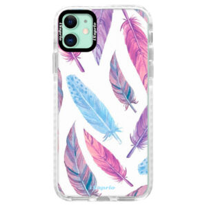 Silikónové puzdro Bumper iSaprio - Feather Pattern 10 - iPhone 11