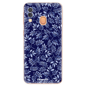 Odolné silikónové puzdro iSaprio - Blue Leaves 05 - Samsung Galaxy A40