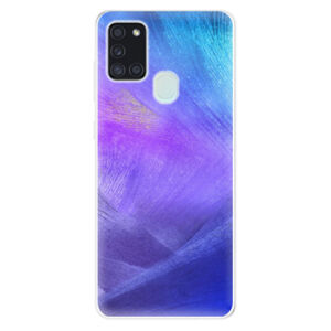 Odolné silikónové puzdro iSaprio - Purple Feathers - Samsung Galaxy A21s