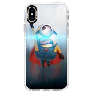 Silikónové púzdro Bumper iSaprio - Mimons Superman 02 - iPhone XS