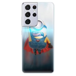 Odolné silikónové puzdro iSaprio - Mimons Superman 02 - Samsung Galaxy S21 Ultra