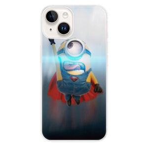 Odolné silikónové puzdro iSaprio - Mimons Superman 02 - iPhone 15 Plus