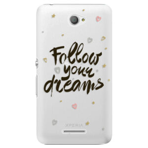 Plastové puzdro iSaprio - Follow Your Dreams - black - Sony Xperia E4