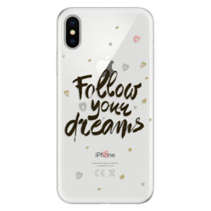 Silikónové puzdro iSaprio - Follow Your Dreams - black - iPhone X