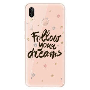 Odolné silikónové puzdro iSaprio - Follow Your Dreams - black - Huawei P20 Lite