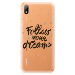 Odolné silikónové puzdro iSaprio - Follow Your Dreams - black - Huawei Y5 2019
