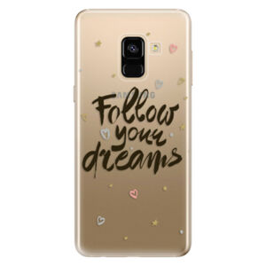 Odolné silikónové puzdro iSaprio - Follow Your Dreams - black - Samsung Galaxy A8 2018