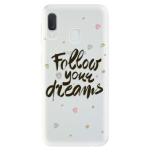 Odolné silikónové puzdro iSaprio - Follow Your Dreams - black - Samsung Galaxy A20e