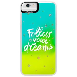 Neónové puzdro Blue iSaprio - Follow Your Dreams - white - iPhone 6 Plus/6S Plus