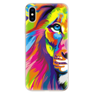 Odolné silikónové puzdro iSaprio - Rainbow Lion - iPhone XS