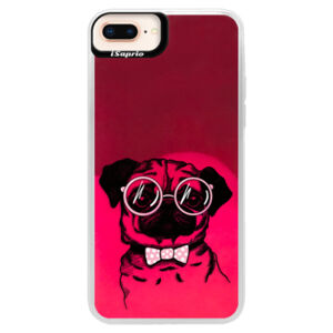Neónové púzdro Pink iSaprio - The Pug - iPhone 8 Plus