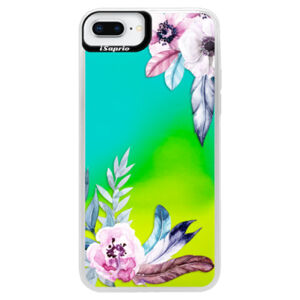 Neónové puzdro Blue iSaprio - Flower Pattern 04 - iPhone 8 Plus
