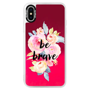 Neónové púzdro Pink iSaprio - Be Brave - iPhone XS