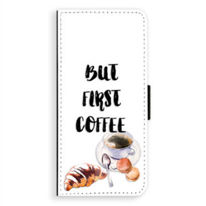 Flipové puzdro iSaprio - First Coffee - Samsung Galaxy A8 Plus