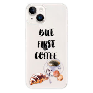Odolné silikónové puzdro iSaprio - First Coffee - iPhone 15 Plus