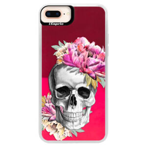 Neónové púzdro Pink iSaprio - Pretty Skull - iPhone 8 Plus