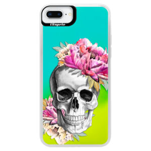 Neónové puzdro Blue iSaprio - Pretty Skull - iPhone 8 Plus