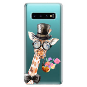 Odolné silikonové pouzdro iSaprio - Sir Giraffe - Samsung Galaxy S10