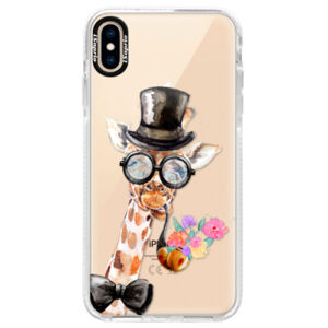 Silikónové púzdro Bumper iSaprio - Sir Giraffe - iPhone XS Max