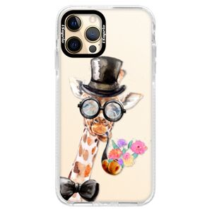 Silikónové puzdro Bumper iSaprio - Sir Giraffe - iPhone 12 Pro Max