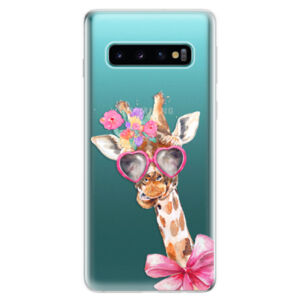 Odolné silikonové pouzdro iSaprio - Lady Giraffe - Samsung Galaxy S10