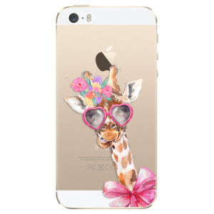 Odolné silikónové puzdro iSaprio - Lady Giraffe - iPhone 5/5S/SE