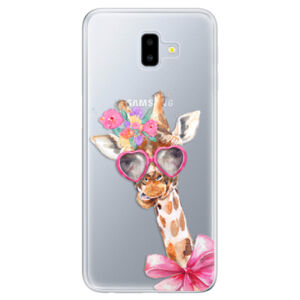 Odolné silikónové puzdro iSaprio - Lady Giraffe - Samsung Galaxy J6+