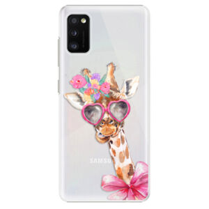 Plastové puzdro iSaprio - Lady Giraffe - Samsung Galaxy A41