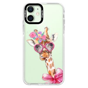 Silikónové puzdro Bumper iSaprio - Lady Giraffe - iPhone 12 mini