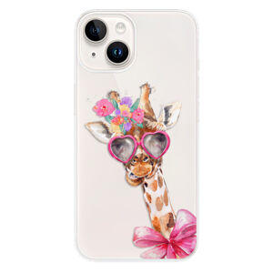 Odolné silikónové puzdro iSaprio - Lady Giraffe - iPhone 15