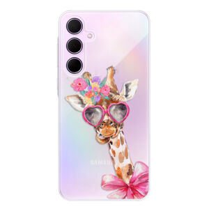 Odolné silikónové puzdro iSaprio - Lady Giraffe - Samsung Galaxy A35 5G