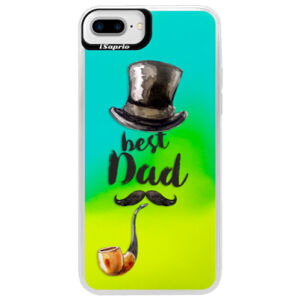 Neónové puzdro Blue iSaprio - Best Dad - iPhone 7 Plus