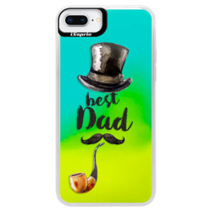 Neónové puzdro Blue iSaprio - Best Dad - iPhone 8 Plus
