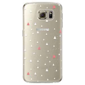 Plastové puzdro iSaprio - Abstract Triangles 02 - white - Samsung Galaxy S6 Edge