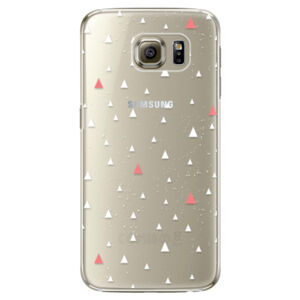 Plastové puzdro iSaprio - Abstract Triangles 02 - white - Samsung Galaxy S6 Edge Plus