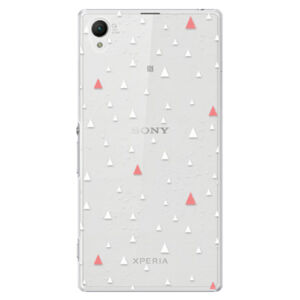 Plastové puzdro iSaprio - Abstract Triangles 02 - white - Sony Xperia Z1