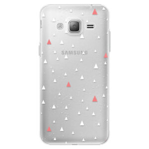 Plastové puzdro iSaprio - Abstract Triangles 02 - white - Samsung Galaxy J3