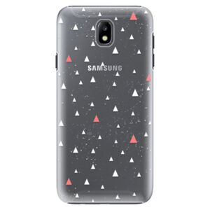 Plastové puzdro iSaprio - Abstract Triangles 02 - white - Samsung Galaxy J7 2017