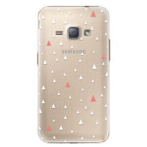 Plastové puzdro iSaprio - Abstract Triangles 02 - white - Samsung Galaxy J1 2016