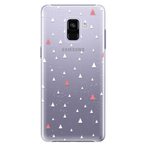 Plastové puzdro iSaprio - Abstract Triangles 02 - white - Samsung Galaxy A8+