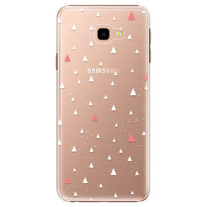 Plastové puzdro iSaprio - Abstract Triangles 02 - white - Samsung Galaxy J4+