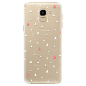 Plastové puzdro iSaprio - Abstract Triangles 02 - white - Samsung Galaxy J6