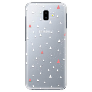 Plastové puzdro iSaprio - Abstract Triangles 02 - white - Samsung Galaxy J6+