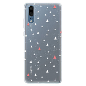 Silikónové puzdro iSaprio - Abstract Triangles 02 - white - Huawei P20