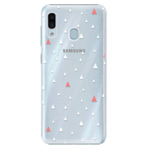 Plastové puzdro iSaprio - Abstract Triangles 02 - white - Samsung Galaxy A30