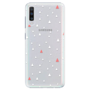 Plastové puzdro iSaprio - Abstract Triangles 02 - white - Samsung Galaxy A70