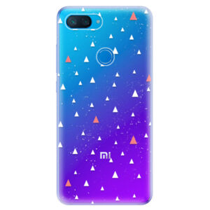 Odolné silikonové pouzdro iSaprio - Abstract Triangles 02 - white - Xiaomi Mi 8 Lite