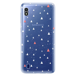 Odolné silikónové puzdro iSaprio - Abstract Triangles 02 - white - Samsung Galaxy A10