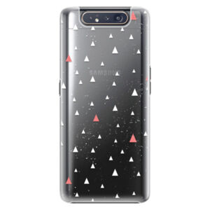 Plastové puzdro iSaprio - Abstract Triangles 02 - white - Samsung Galaxy A80