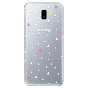 Odolné silikónové puzdro iSaprio - Abstract Triangles 02 - white - Samsung Galaxy J6+